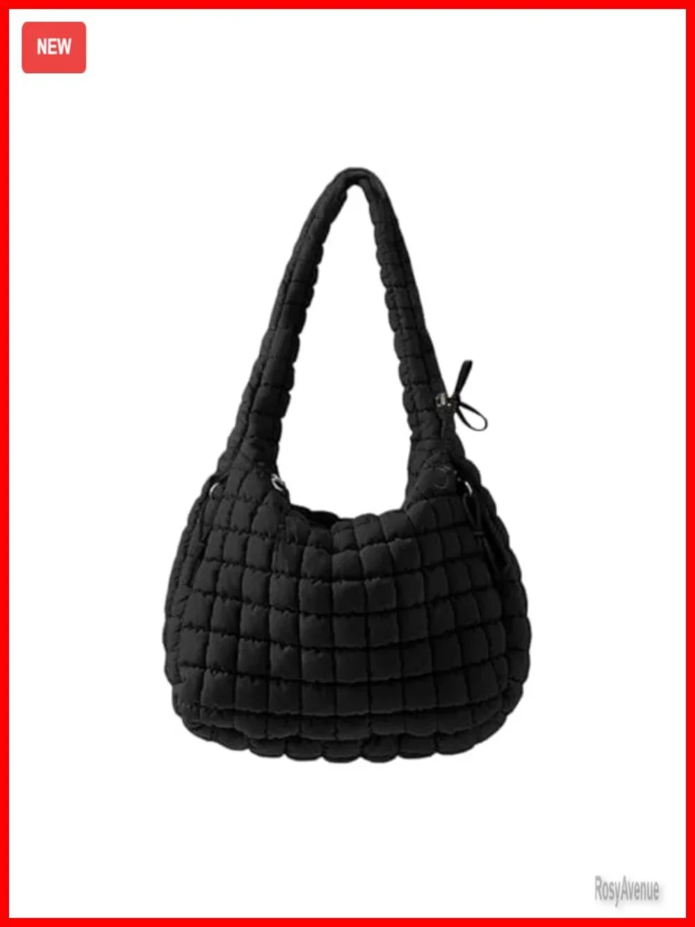 Quilted Puffer Hobo Bag, Large Nylon Crossbody Shoulder Tote, Lightweight Puffy
